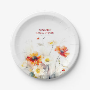 Assiettes En Carton Fleurs sauvages Élégantes