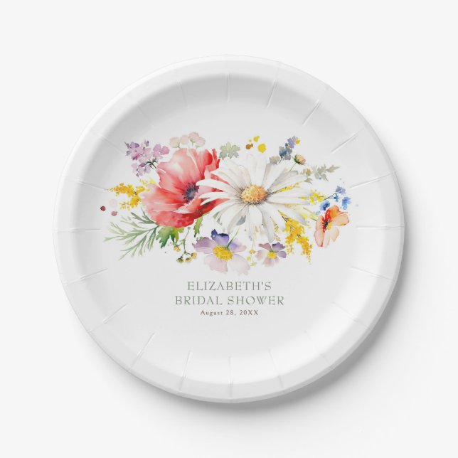 Assiettes En Carton Fleurs sauvages élégantes et vibrantes pour une ga (Devant)