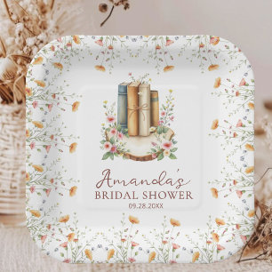 Assiettes En Carton Fleurs Sauvages Florales Livres de Contes Fête de