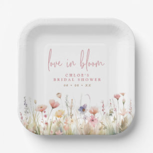Assiettes En Carton Fleurs sauvages roses Amour en fleurs Baby Shower