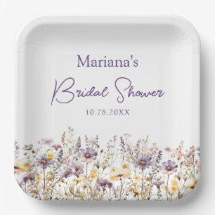 Assiettes En Carton Fleurs sauvages violettes Floral Shower de mariage