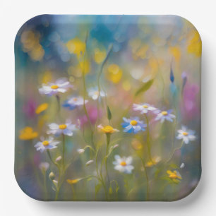 Assiettes En Carton Fleurs sauvages Whimsical Dans Le Vent