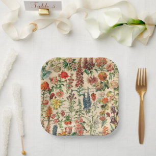 Assiettes En Carton Fleurs vintages