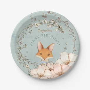 Assiettes En Carton Fleurs vintages de renard mignonne garçon fête d'a
