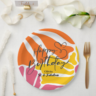 Assiettes En Carton Fleurs vintages rétro Élégantes et colorées Annive
