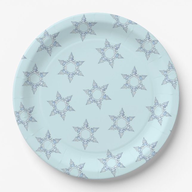 Assiettes En Carton Flocon de neige (Devant)