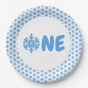 Assiettes En Carton Flocon de neige 1er anniversaire