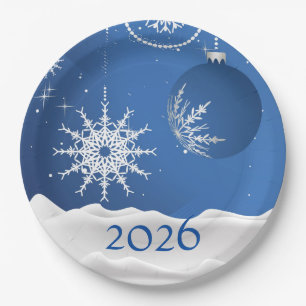 Assiettes En Carton Flocon de neige de Noël/ Fêtes, Neige 2026 Ajouter