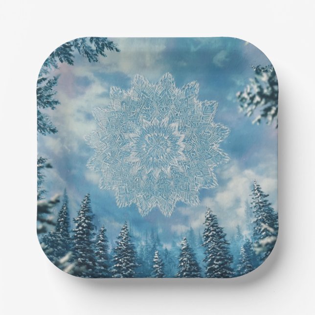 Assiettes En Carton FloconDeGivre (Recto)