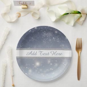 Assiettes En Carton Flocons de neige blancs de Noël