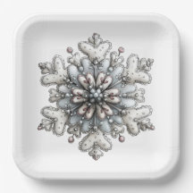 FLOCONS DE NEIGE D'HIVER DE NOËL BLANCS ET ARGENTÉ