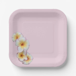 Assiettes En Carton Floraisons de Plumeria 