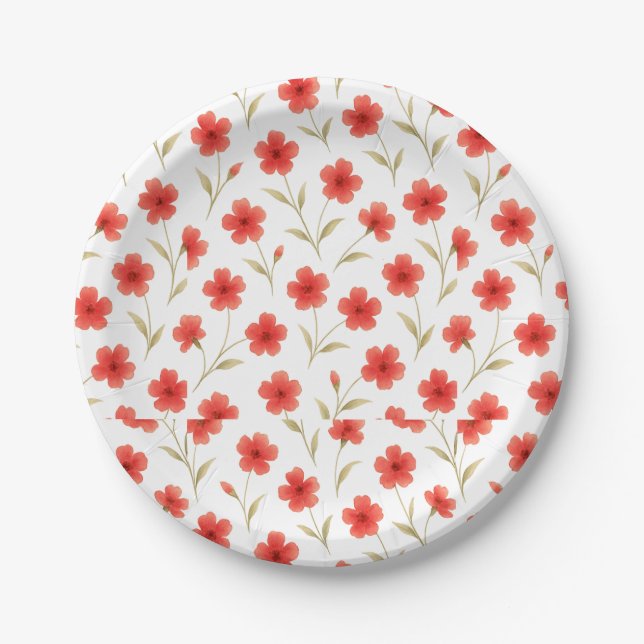 Assiettes En Carton Floral (Devant)