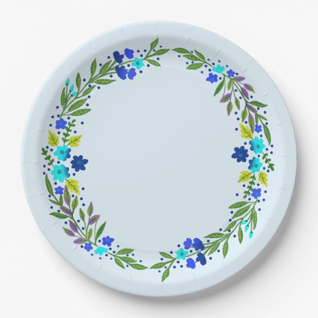 Assiettes En Carton Floral (Devant)