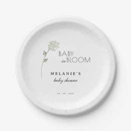 Assiettes En Carton Floral Baby in Bloom Baby Shower
