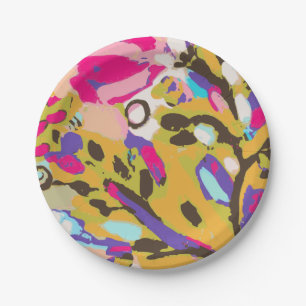 Assiettes En Carton Floral Boho rose I