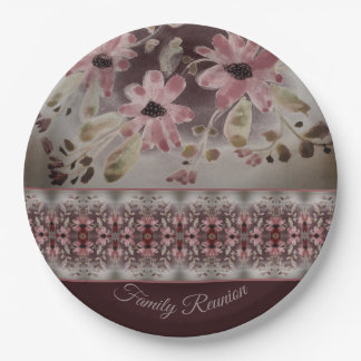 Assiettes En Carton Floral Conçu Avec Plum