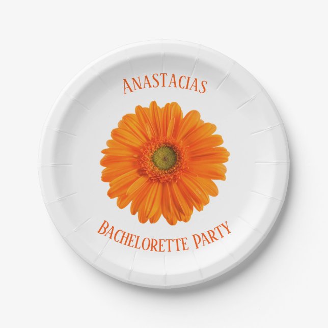 Assiettes En Carton Floral Daisy Bachelorette Party personnalisé (Devant)