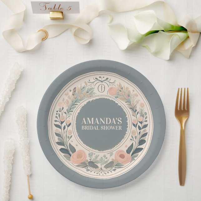 Assiettes En Carton Floral de Boho scandinave (Mariage)