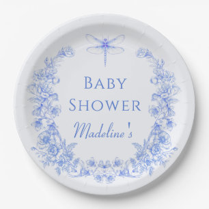 Assiettes En Carton Floral Français Quelque chose Baby shower de libel