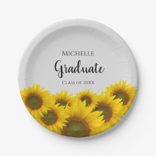 Assiettes En Carton Floral Gradué Fleurs de soleil Jaunes Classe De Pe