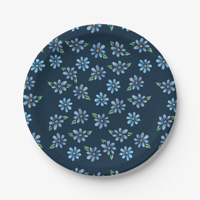 Assiettes En Carton floral rétro (Devant)