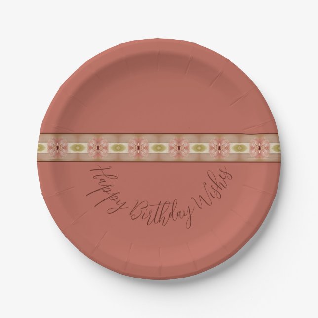 Assiettes En Carton Floral rose rose rose rose (Devant)