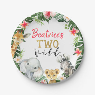 Assiettes En Carton Floral Safari Deux Wild Deuxième Plaque Papier An