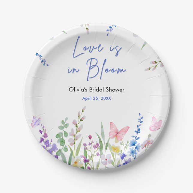 Assiettes En Carton Floral Spring Love is in Bloom Bridal Shower  (Devant)