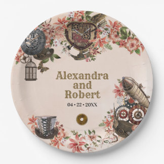 Assiettes En Carton Floral Steampunk