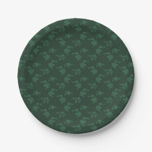 Assiettes En Carton Floral Vert de Noël
