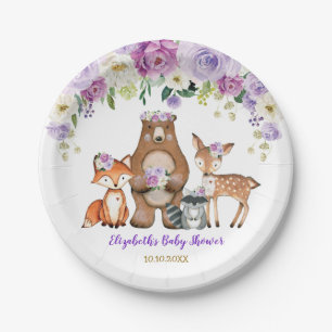 Assiettes En Carton Flore de la forêt d'animaux de la forêt de la Gi
