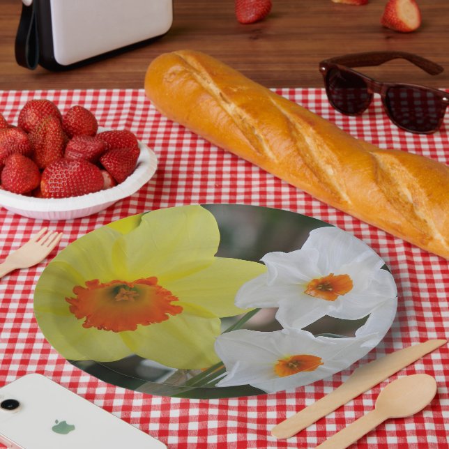 Assiettes En Carton Flore de la jonquille printanière (Pique-nique)