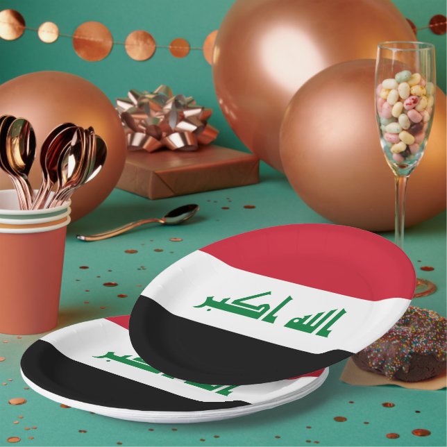 Assiettes En Carton Flot d'Iraq (Multi)