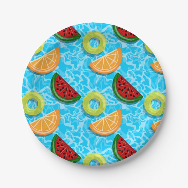 Assiettes En Carton Flottes de fruits (Devant)