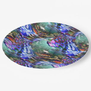 Assiettes En Carton Fluctuation de l'image virtuelle colorée sur le cu