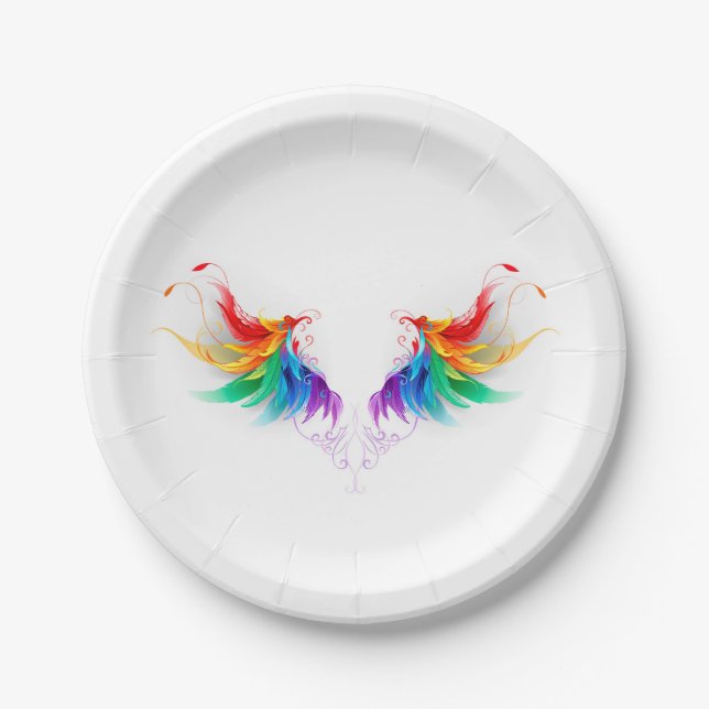 Assiettes En Carton Fluffy Rainbow Wings (Devant)