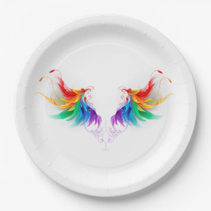Assiettes En Carton Fluffy Rainbow Wings