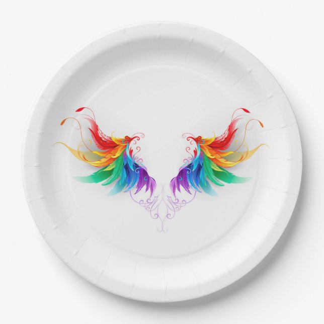 Assiettes En Carton Fluffy Rainbow Wings (Devant)