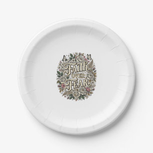 Assiettes En Carton Foi sur la peur papillon floral vintage