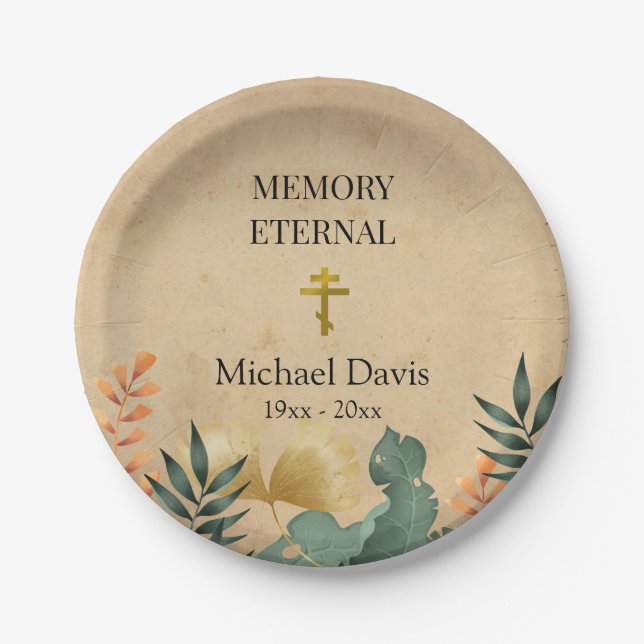 Assiettes En Carton Folithe d'automne Orthodoxe Christian Funeral (Devant)