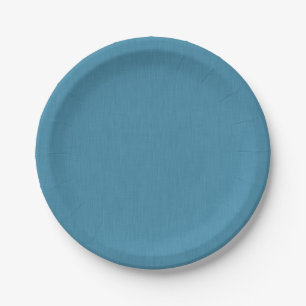 Assiettes En Carton Fond texturé en lin bleu calme et simple