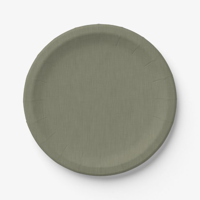 Assiettes En Carton Fond texturé vert olive calme et simple (Devant)