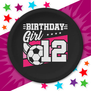 Assiettes En Carton Football 12 ans 12e anniversaire fille