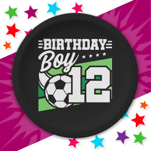 Assiettes En Carton Football 12 ans Enfants 12e anniversaire garçon