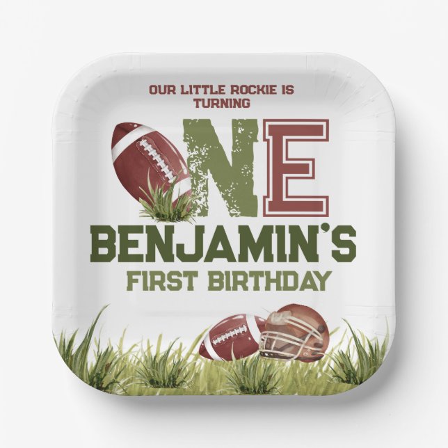 Assiettes En Carton Football 1ère année de bas de football (Recto)