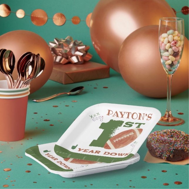 Assiettes En Carton Football 1ère année de bas de football (Multi)