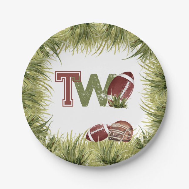 Assiettes En Carton Football 2e année de bas Football Anniversaire (Devant)