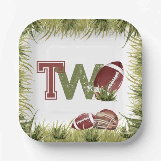 Assiettes En Carton Football 2e année de bas Football Anniversaire (Recto)