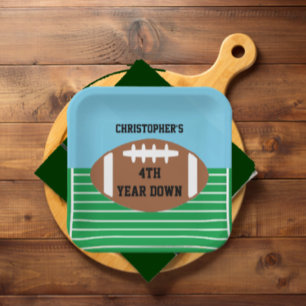 Assiettes En Carton Football 4e année de bas anniversaire